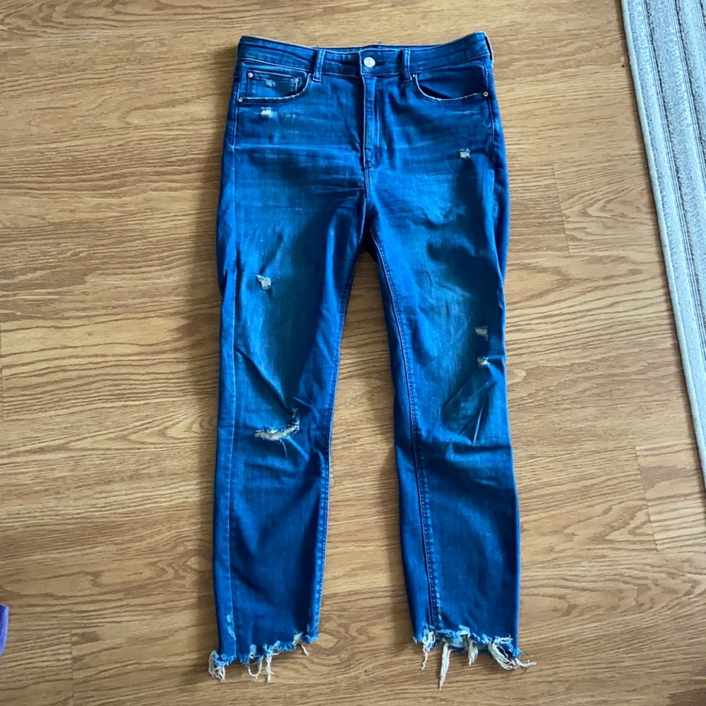 Zara ripped blue jeans size 10 USA